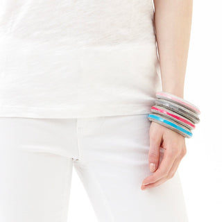 Bright Pink Pebble Bangle - Swaziland